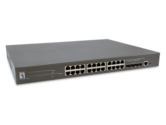 Switch LevelOne 24xRJ45 GbE 4xSFP+ PoE+ 400W (GTP-2871)