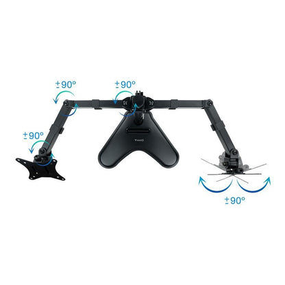 SOPORTE DE MESA MONITOR 2 TOOQ REG.ALTURA GIR. INCL. 9KG BLACK