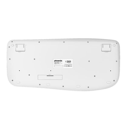 TECLADO PHOENIX K201 ERGONOMICO WIRELESS WHITE