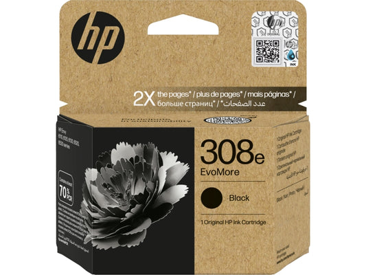 HP 308e EvoMore Black Original Ink Cartridge - 7FP22UE