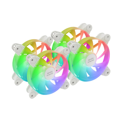 Ventilador Mars Gaming 4x120mm ARGB Blanco (MF4AW)