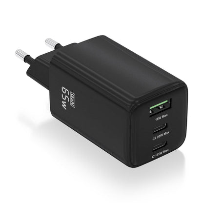 Cargador AISENS USB-A/C 65W Negro (ASCH-65W3P042-BK)