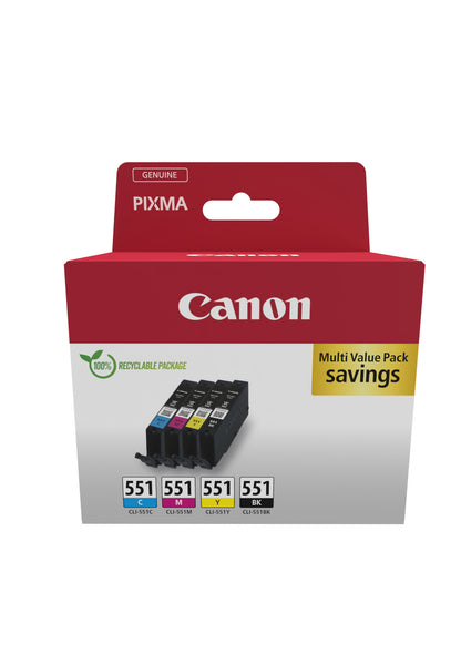Canon Ink CLI-551 Black/Tri-Colour Pack (6509B015)