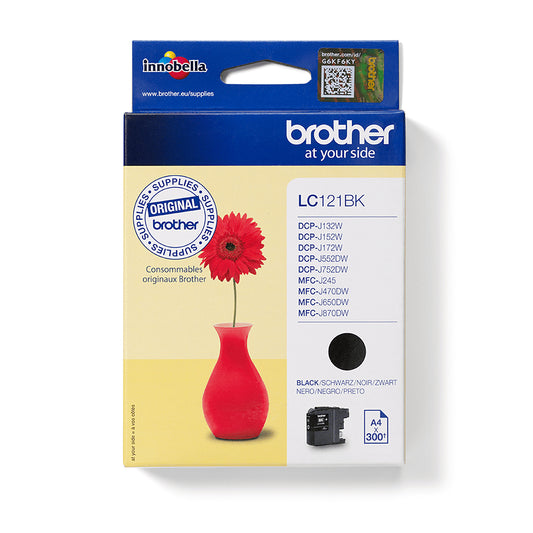Brother LC121 Negro Cartucho de Tinta Original - LC121BKBP. 300 Paginas