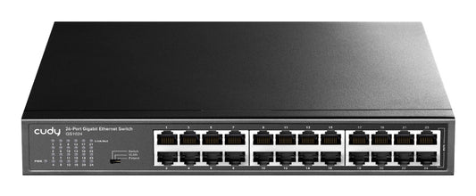 CUDY 24xRJ45 GbE Rackmount Switch Black (GS1024)