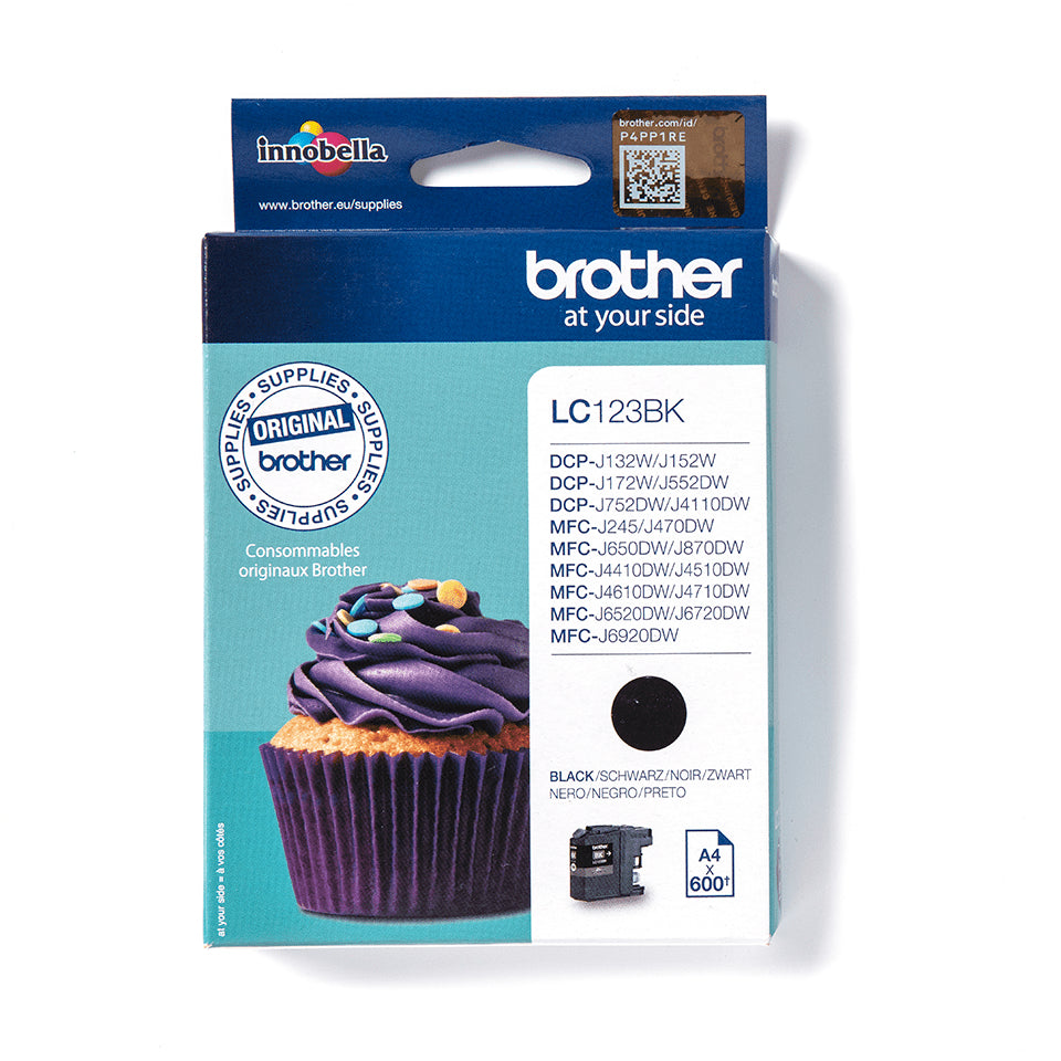 BROTHER Ink Black 600 pages (LC123BKBP)