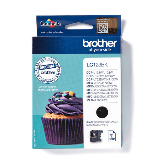 BROTHER Ink Black 600 pages (LC123BKBP)