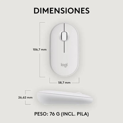 RATON LOGITECH PEBBLE 2 M350S WIRELESS WHITE