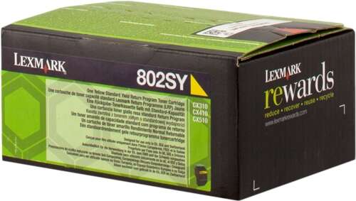 Lexmark CX310/CX410/CX510 Yellow Original Toner Cartridge - 80C2SY0/80C2SYE/802SY
