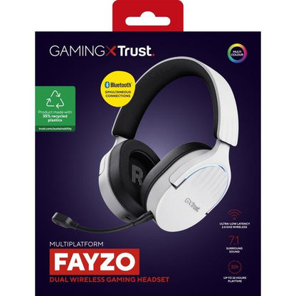 AURICULARES + MICROFONO TRUST GAMING RGB GXT 491W FAYZO HEADSET WIRELESS