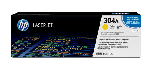 HP CC532A Amarillo Cartucho de Toner Original - 304A. 2.800 Paginas