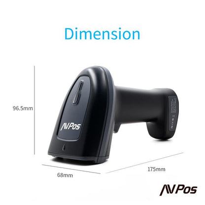 LECTOR AVPOS CODIGOS 1D + 2D +QR BT230 WIRELESS 2.4 + BLUETOOTH + USB