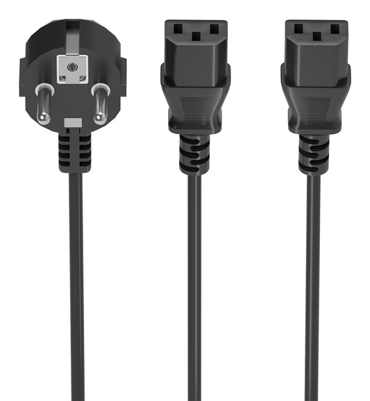 Cable CPU AISENS CEE7/M-2xC13/H 1.8m Negro (A132-0864)