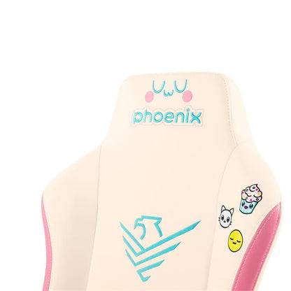 SILLA GAMING PHOENIX NOVA CUERO CREAM EDITION WHITE/PINK