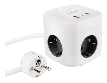 Regleta Nanocable 3xSchuko USB-A/C (10.37.0011)