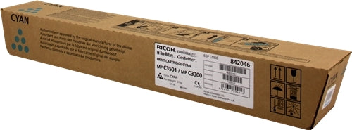 Ricoh Aficio MP-C2800/MP-C3300/MP-C3001/MP-C3501 Cyan Original Toner Cartridge - 841127/842046/841427