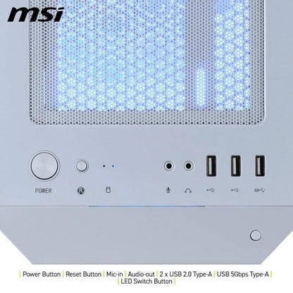 CAJA ORDENADOR GAMING MSI MAG FORGE M100R MATX ARGB WHITE