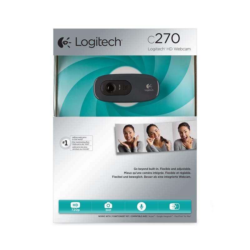 WEBCAM LOGITECH C270 3MP HD 1280 X 720