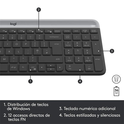 TECLADO + RATON LOGITECH MK470 SLIM WIRELESS SILENT