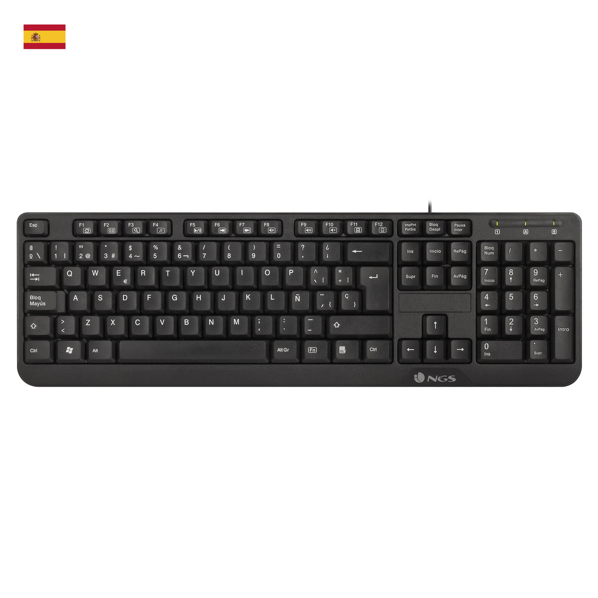 NGS teclado funky v3 con cable usb formato normal 12 teclas multimedia negro