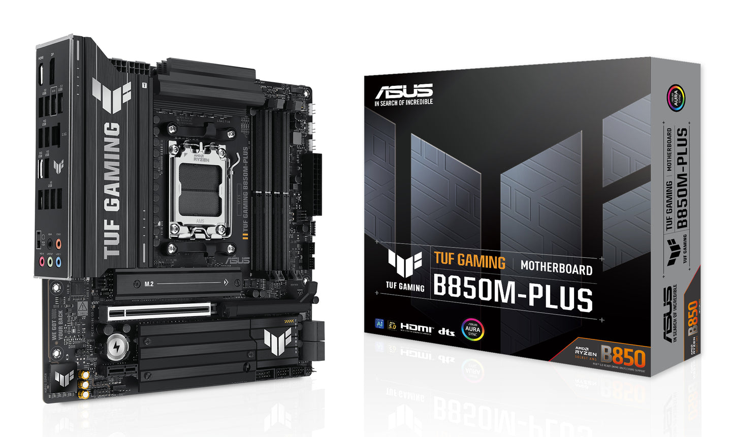 ASUS TUF GAMING B850M-PLUS: (AM5) 4DDR5 DP HDMI mATX