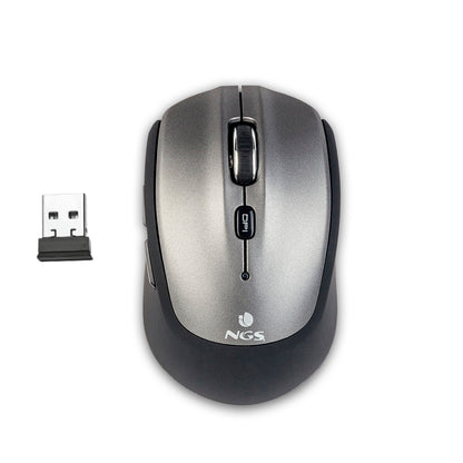 Ratón NGS Óptico Bluetooth 1600dpi Gris (FRIZZDUAL)