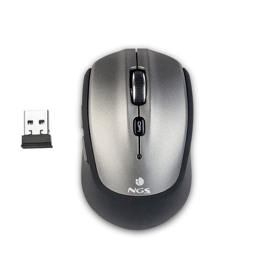 Ratón NGS Óptico Bluetooth 1600dpi Gris (FRIZZDUAL)
