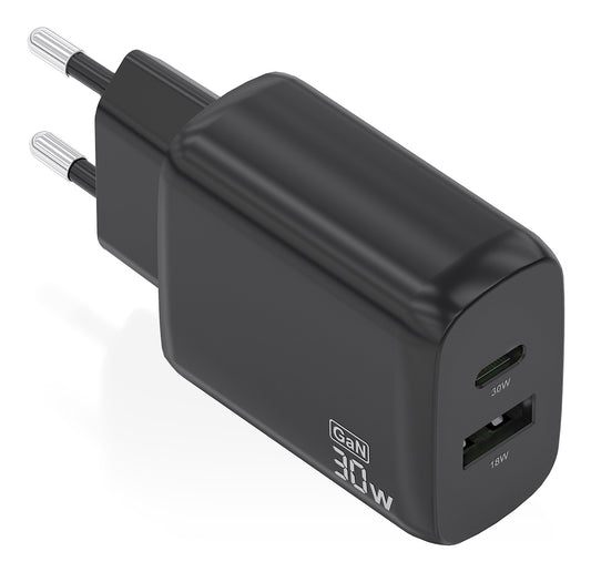 AISENS 30W USB-A USB-C Black Wall Charger (A110-0924)
