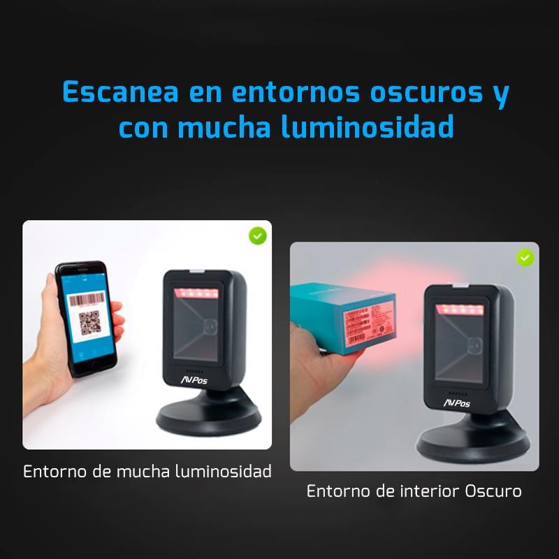 LECTOR AVPOS CODIGOS 1D + 2D + QR 630 SOBREMESA USB