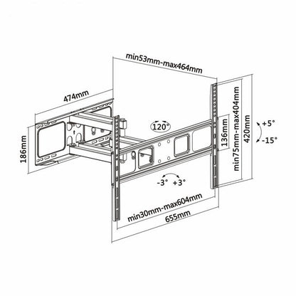 SOPORTE PARED TV MONITOR AISENS 37-70 40KG INCLINABLE/GIRATORIO