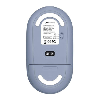 RATON PHOENIX REBBLE SILENT 1600DPI WIRELESS BLUETOOTH RECARGABLE BLUE