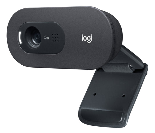 WEBCAM c505e HD 720p y hasta 30fps con enfoque automatico video hasta 1280x720 microfono estereo omnidireccional enfoque automatico campo de vision diagonal de 60 clip universal para portatil o monitores lcd USB negro