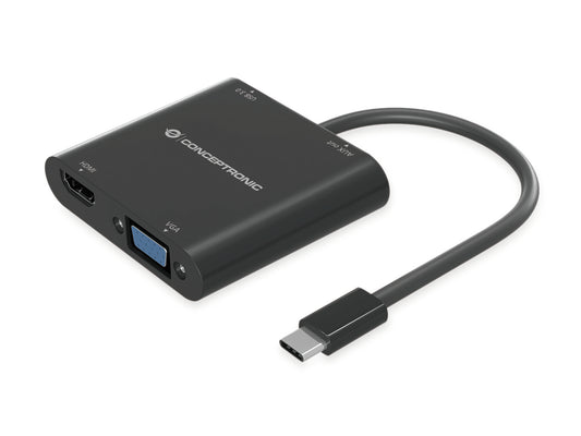 CONCEPTRONIC 4-in-1 USB-C Adapter Black (DONN09B)