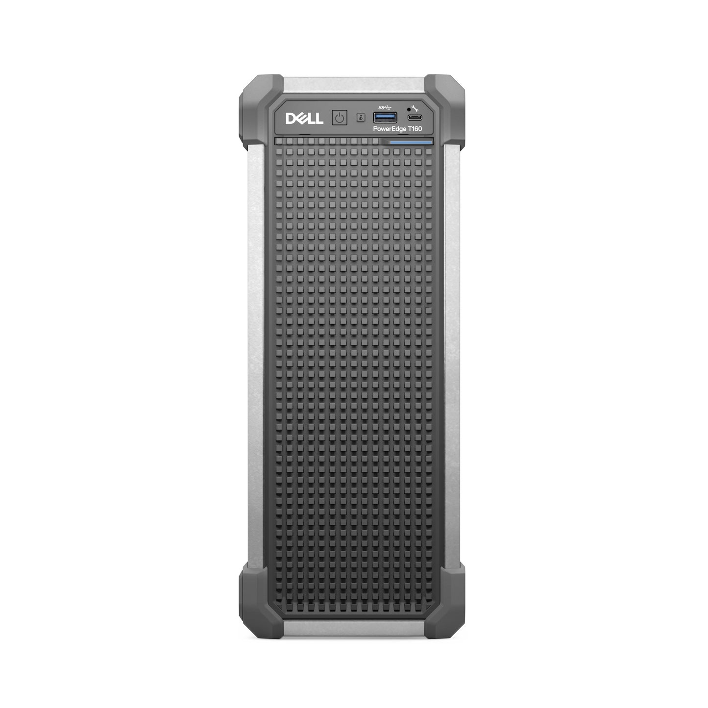 Servidor Poweredge T160 Smart Selection Intel Xeon 6 6325p Quad Core 3.5Ghz Memoria Ram 32Gb DDR5 5600 Sdram Memoria Maxima 128Gb 1x480Gb SSD  2.5 Bahias de Disco Duro (2.5", 3.5") Formato Torre Gris Fuente de Alimentacion 300W Tres Años de Garantia