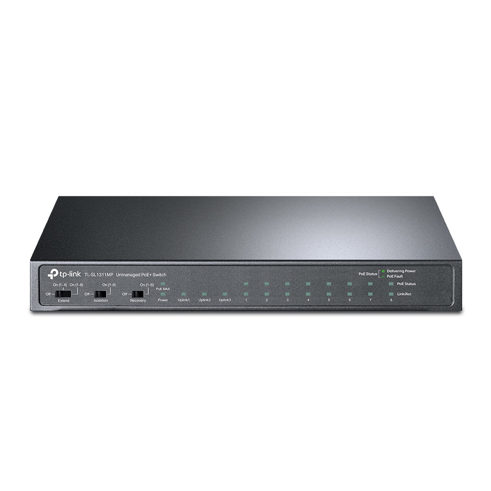 TP-Link 10xRJ45 10/100 8xPoE Black Switch (TL-SL1311MP)