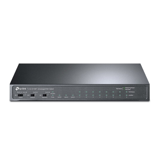 TP-Link 10xRJ45 10/100 8xPoE Black Switch (TL-SL1311MP)
