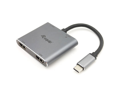Adaptador desde USB-C macho a HDMI hembra doble 4k hub USB-C de carga  y USB 3.0