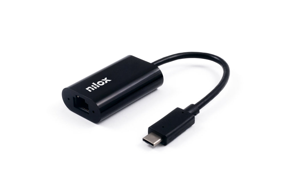 Adaptador de Red NILOX USB-C a RJ45 Negro (NXADAP06)