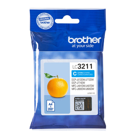 BROTHER Cyan Ink 200 pages (LC3211C)