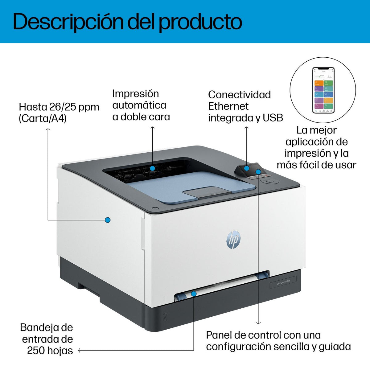 Impresora HP Color LaserJet Pro 3202dn A4 color