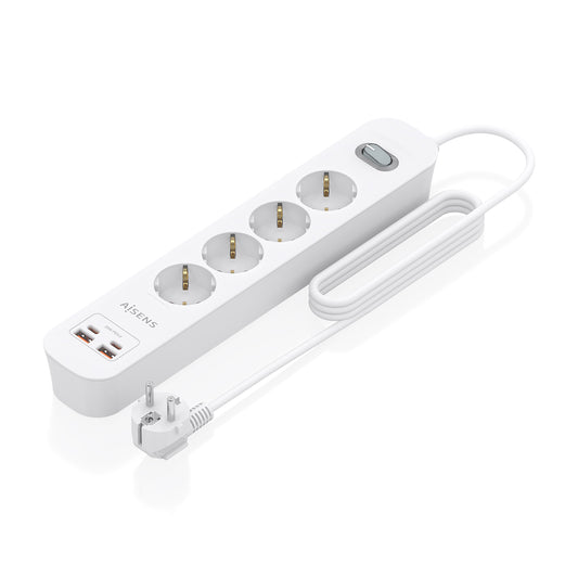Regleta Aisens 4Tomas 2Usb-C 2 Usb-A (ASPS-2A2C12-W)