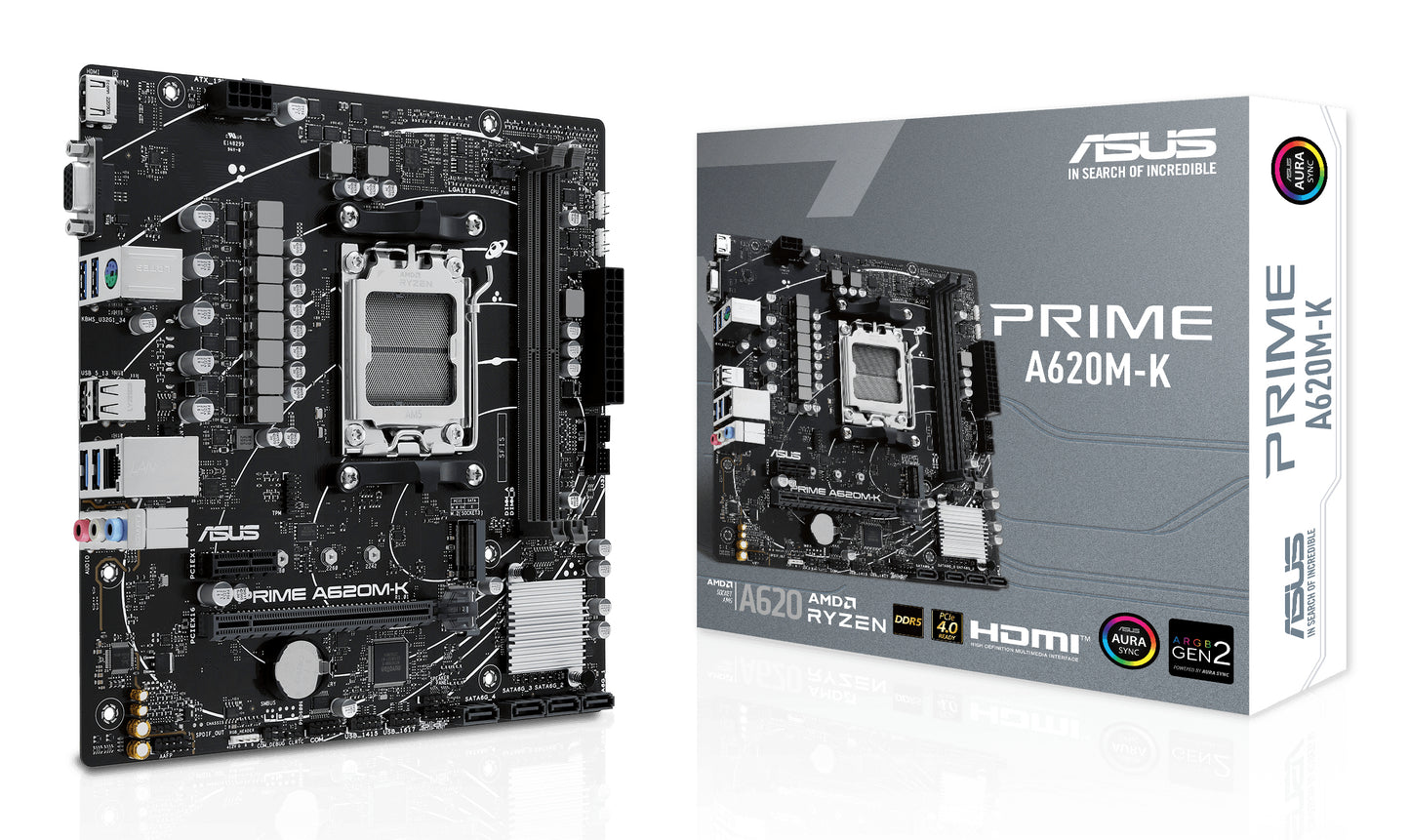 ASUS PRIME A620M-K: (AM5) 2DDR5 VGA HDMI RJ45 mATX