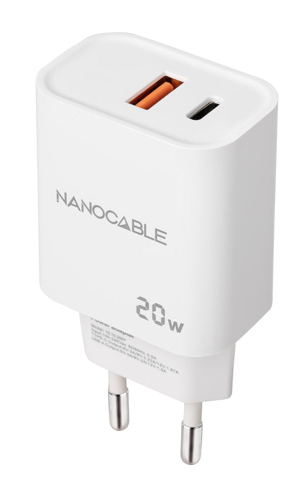 Cargador de Pared Nanocable USB-A/C Blanco (10.10.2007)