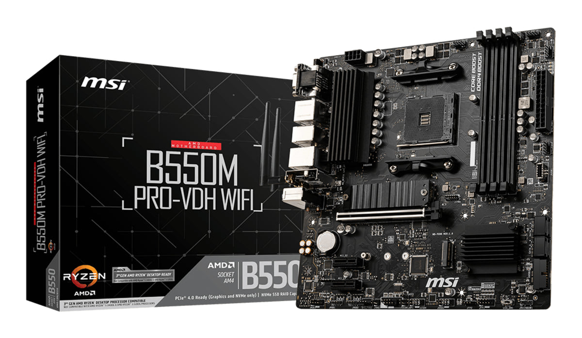 PLACA BASE MSI B550 PRO-VDH WIFI AM4 ATX 4XDDR4 VGA+HDMI+DP