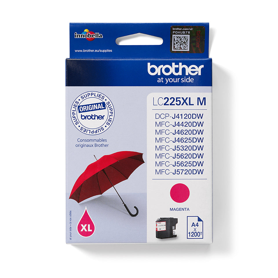 BROTHER XL Magenta Ink 1200 pages (LC225XLMBP)