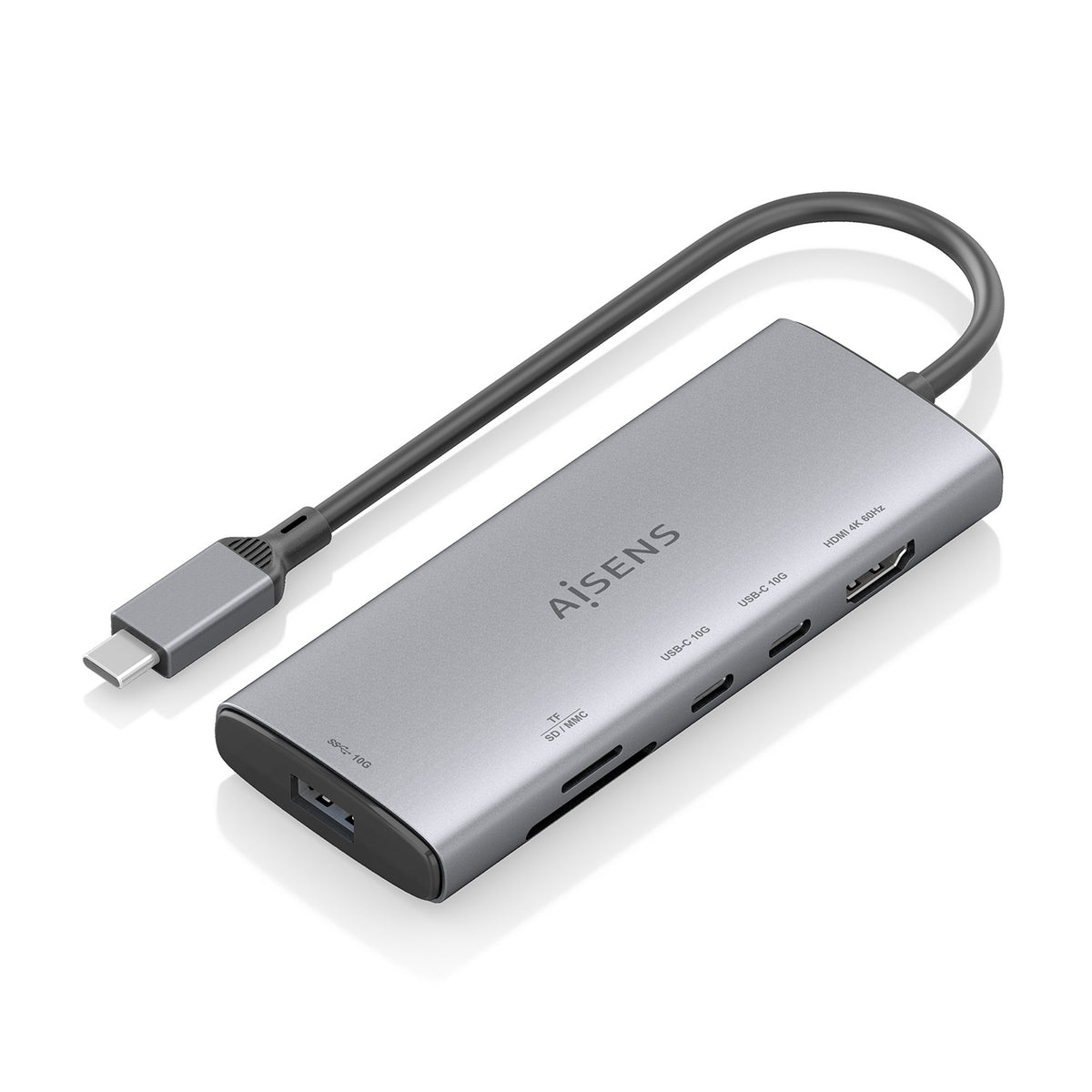 Docking AISENS 6en1 USB-C 4K/60Hz Gris (ASUC-6P029-GR)
