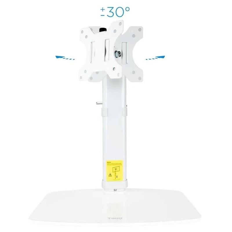 SOPORTE DE MESA TV MONITOR TOOQ REG.ALTURA GIR. INCL. 17"-27" WHITE