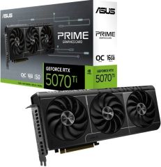 Tarjeta grafica prime geforce rtx 5070 ti oc edition 16gb gddr7 256bit pci-e 5.0 3 x DISPLAYPORT 2 x HDMI 2.1b triple fan  resolucion máxima 7680 x 4320 8960 nucleos cuda conector de alimentacion de 16 pines pantallas soportadas cuatro.