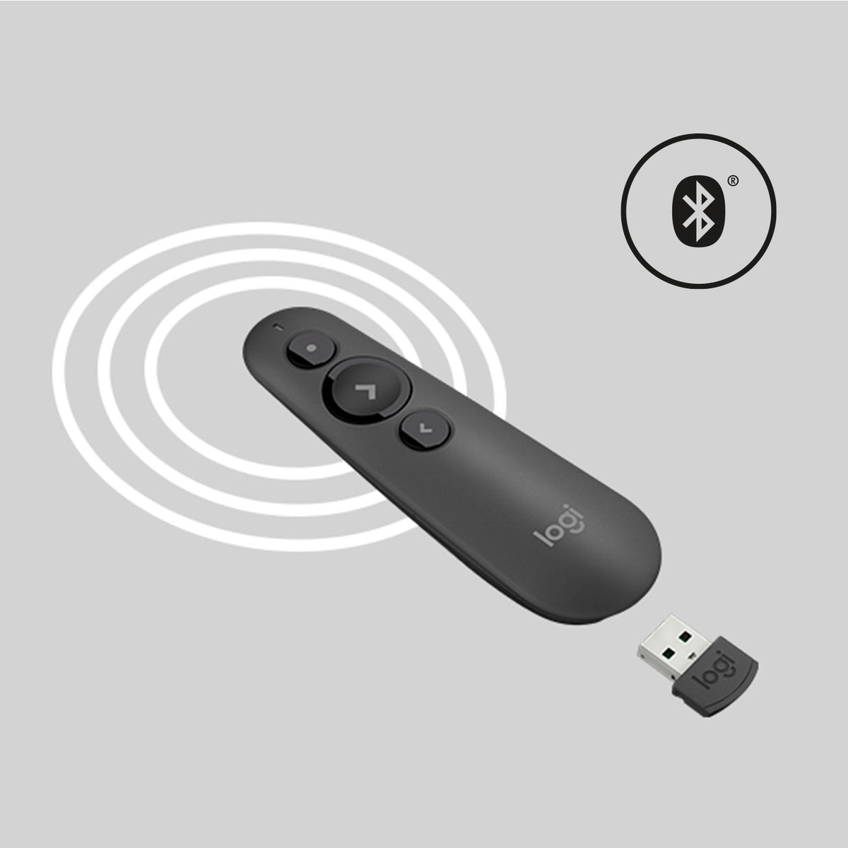 Presenter LOGITECH R500 Láser RF/BT Grafito(910-005843)