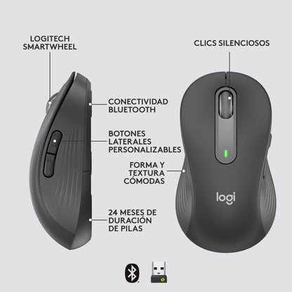 Ratón LOGITECH M650 RF BT Grafito (910-006239)